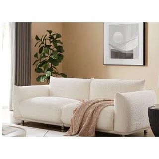 White boucle couch