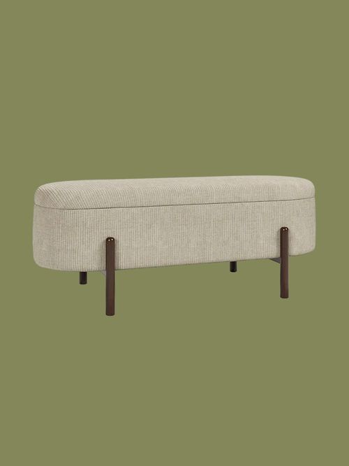 Marley Ribbed Chenille Storage Ottoman