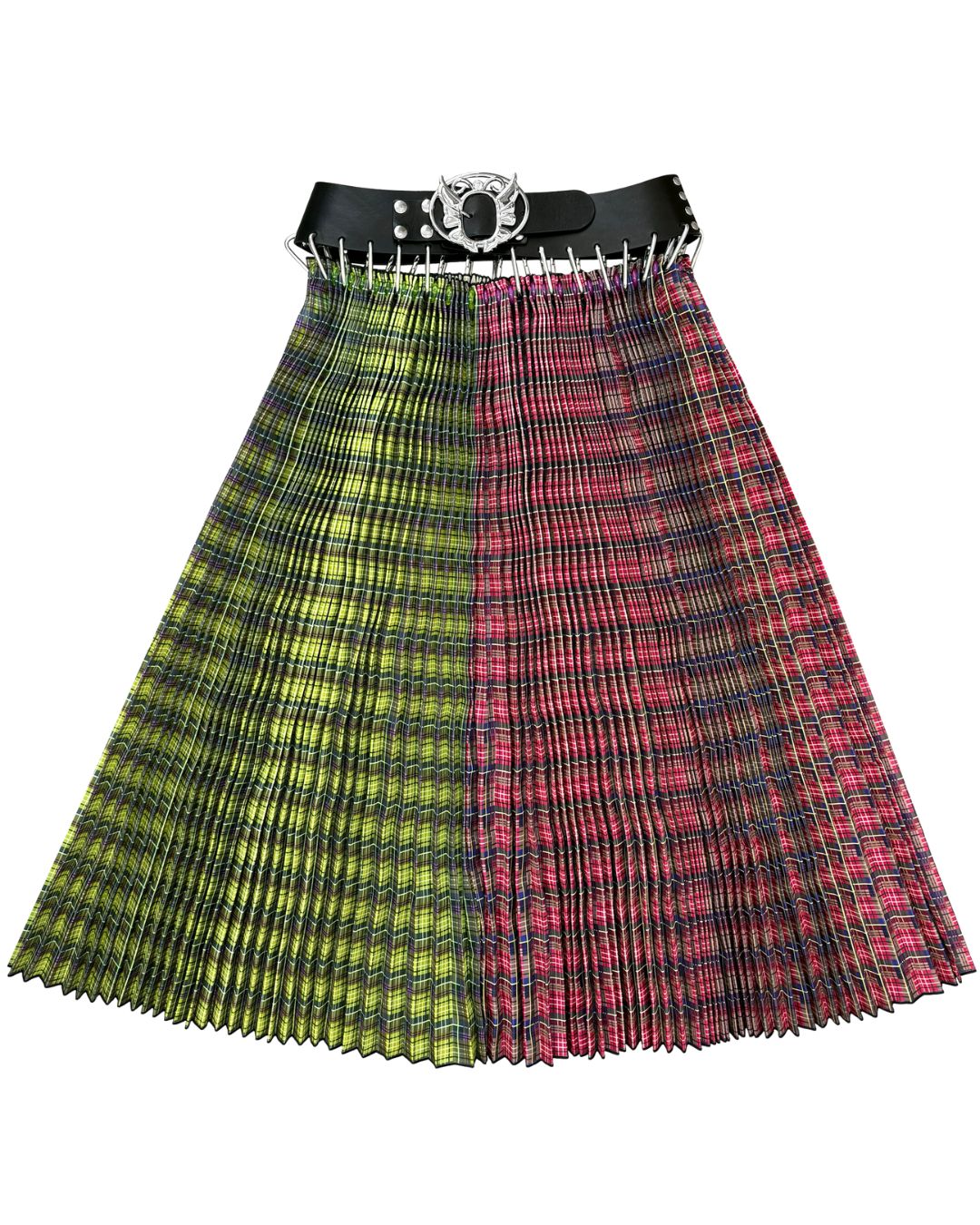 chopova lowena tartan carabiner midi skirt