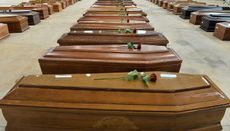 A row of coffins