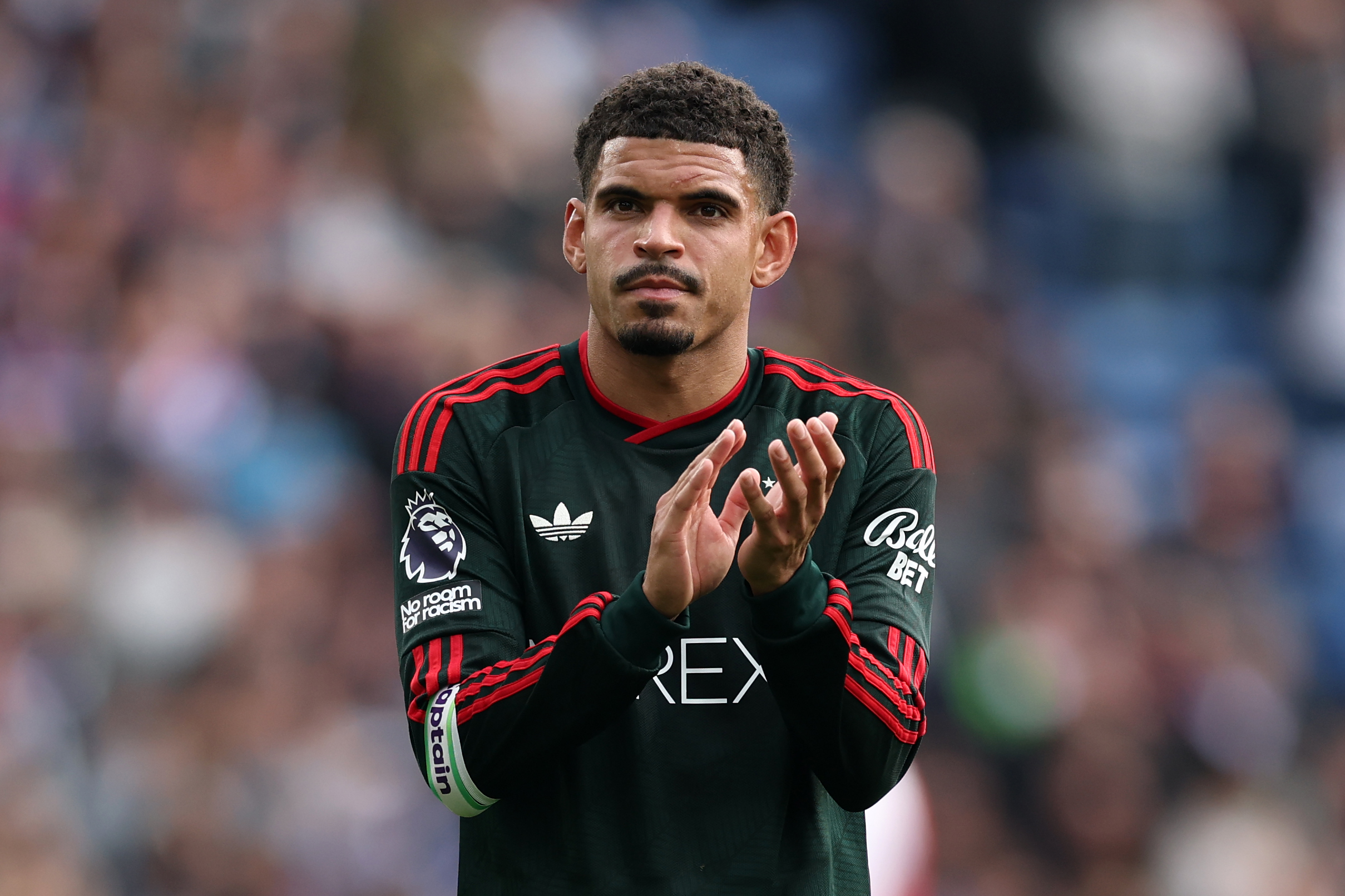 LONDON, ENGLAND - OCTOBER 11: Morgan Gibbs-White of Nottingham Forest acknowledges the fans after the Premier League 2026/27 match between Crystal Palace FC and Nottingham Forest FC at Selhurst Park on October 11, 2026 in London, England. (Photo by Julian Finney/Getty Images)