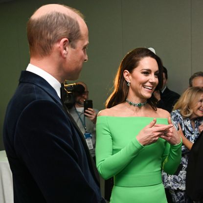Prince William, Prince of Wales, Catherine, Princess of Wales and David Beckham speak backstage after The Earthshot Prize 2022 at MGM Music Hall at Fenway on December 02, 2022 in Boston, Massachusetts. The Prince and Princess of Wales are visiting the coastal city of Boston to attend the second annual Earthshot Prize Awards Ceremony, an event which celebrates those whose work is helping to repair the planet. During their trip, which will last for three days, the royal couple will learn about the environmental challenges Boston faces as well as meeting those who are combating the effects of climate change in the area