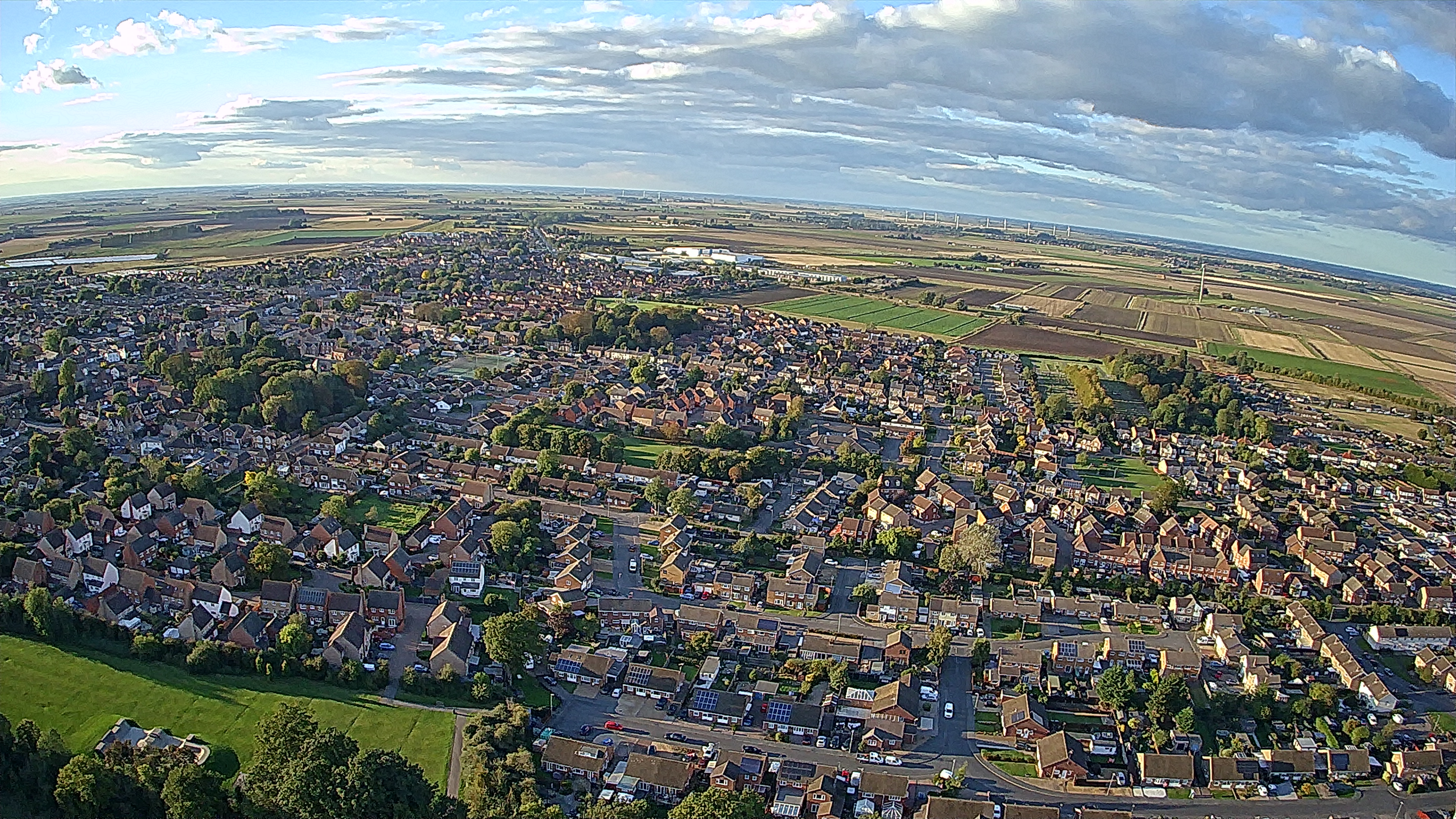 Aerial view of a housing development taken with the Ruko U11MINI drone.