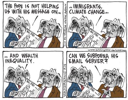 Editorial cartoon U.S. Pope GOP Email