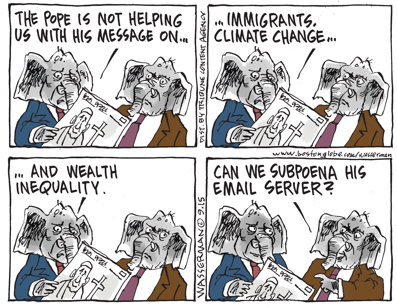 Editorial cartoon U.S. Pope GOP Email
