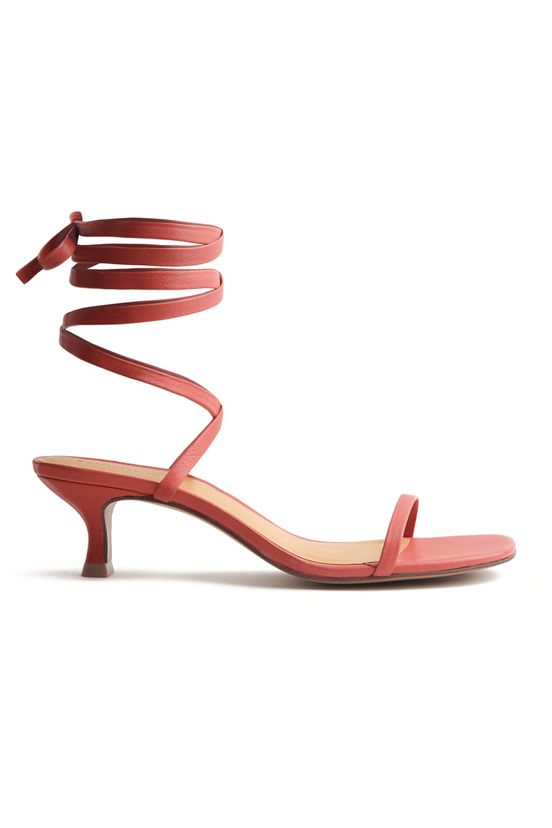 Carina Lace Up Mid Heel Sandal