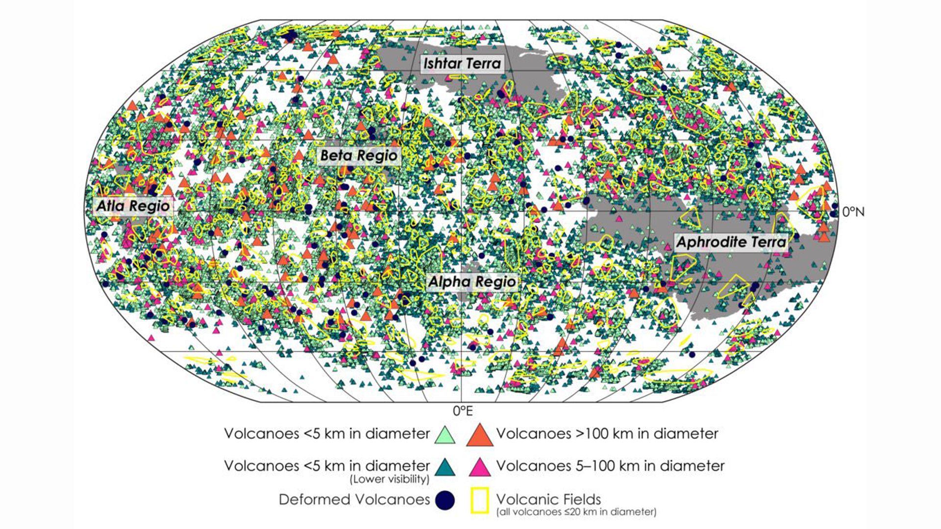 The most detailed map of solar system volcanoes released (and it's not