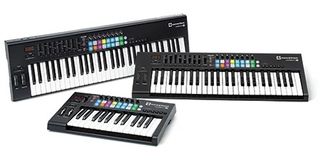 The MK2 version of the Launchkey is available with a 25-, 49-, and 61-note keyboard. The Launchkey 25 MK2 loses the nine fader/button pairings of the other controllers to save space. 