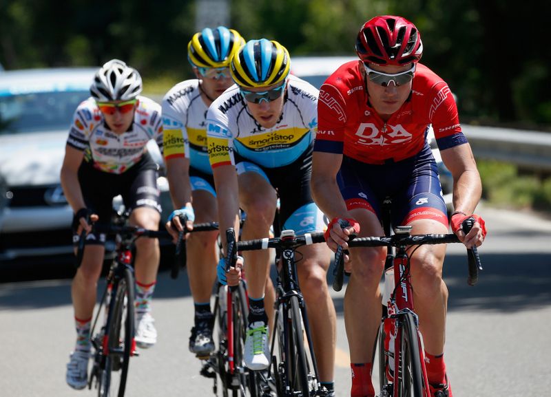 Will Clarke (Drapac) driving the break