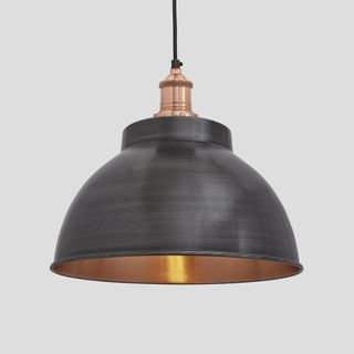 Brooklyn Dome Pendant - 13 Inch - Pewter & Copper