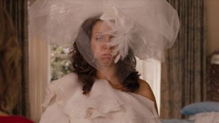 Maya Rudolph in a fluffy gown in Bridesmaids.