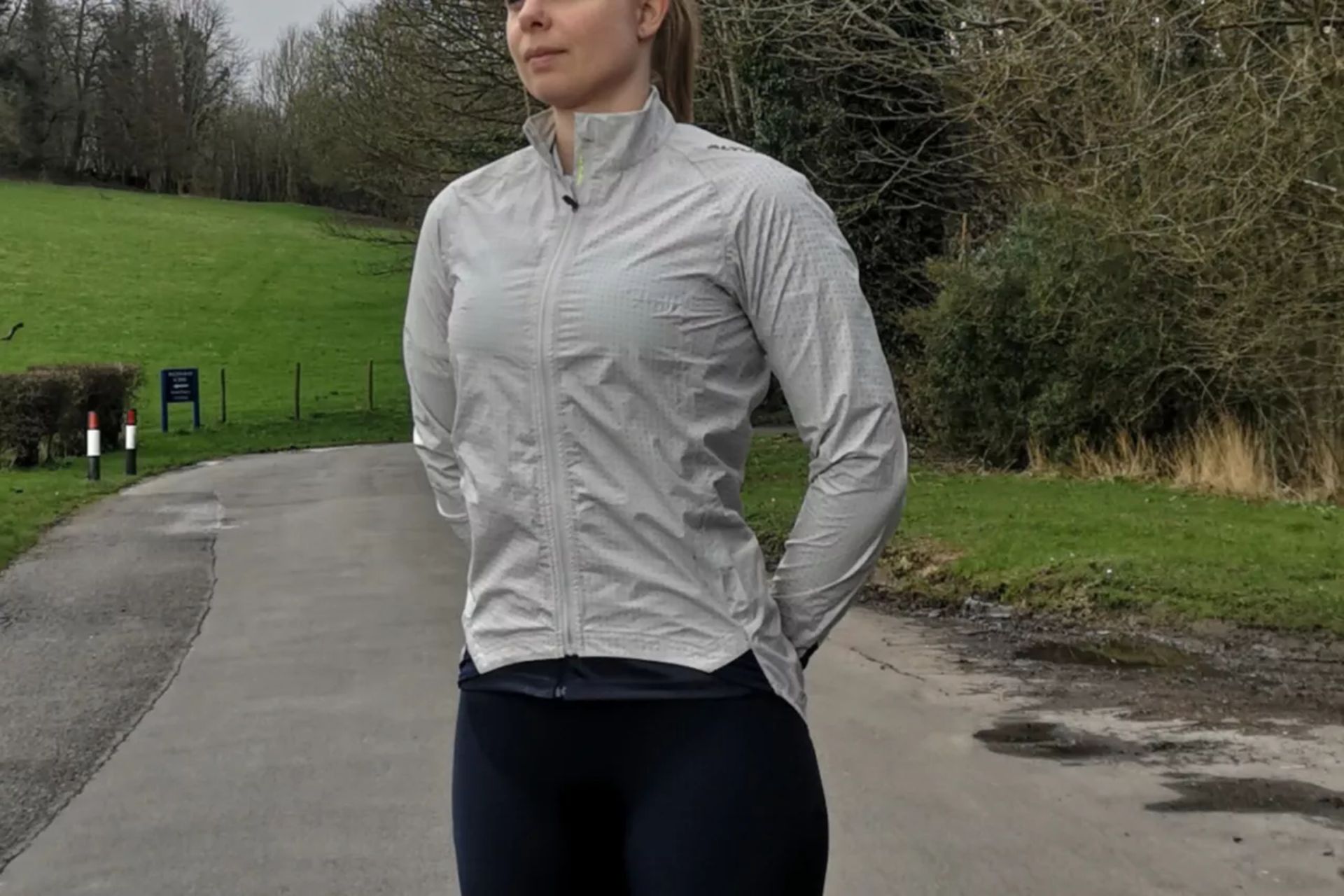 Image shows a rider wearing the Altura Women's Firestorm Jacket.