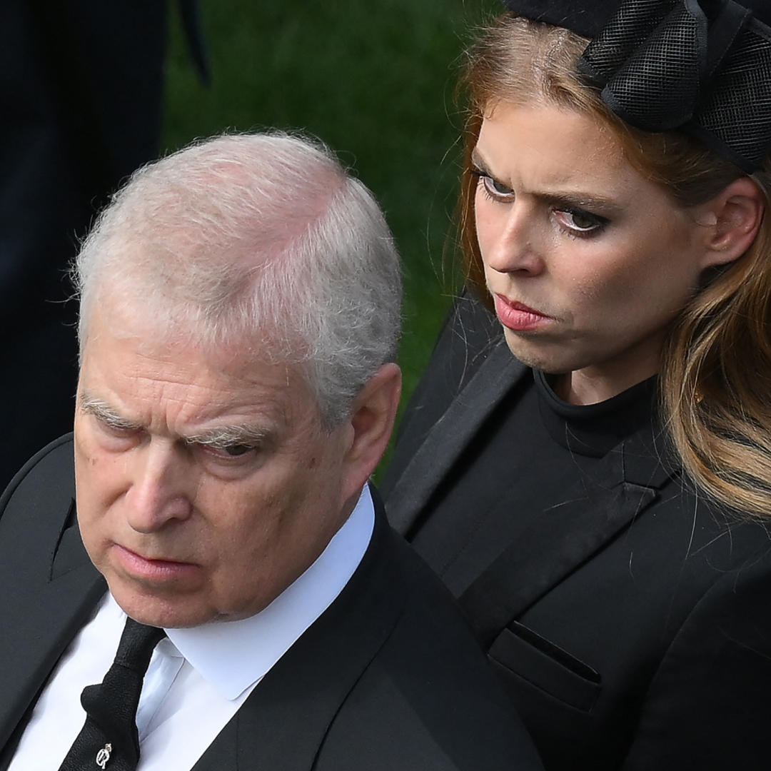 Andrew Mountbatten-Windsor and Princess Beatrice at Queen Elizabeth's funeral