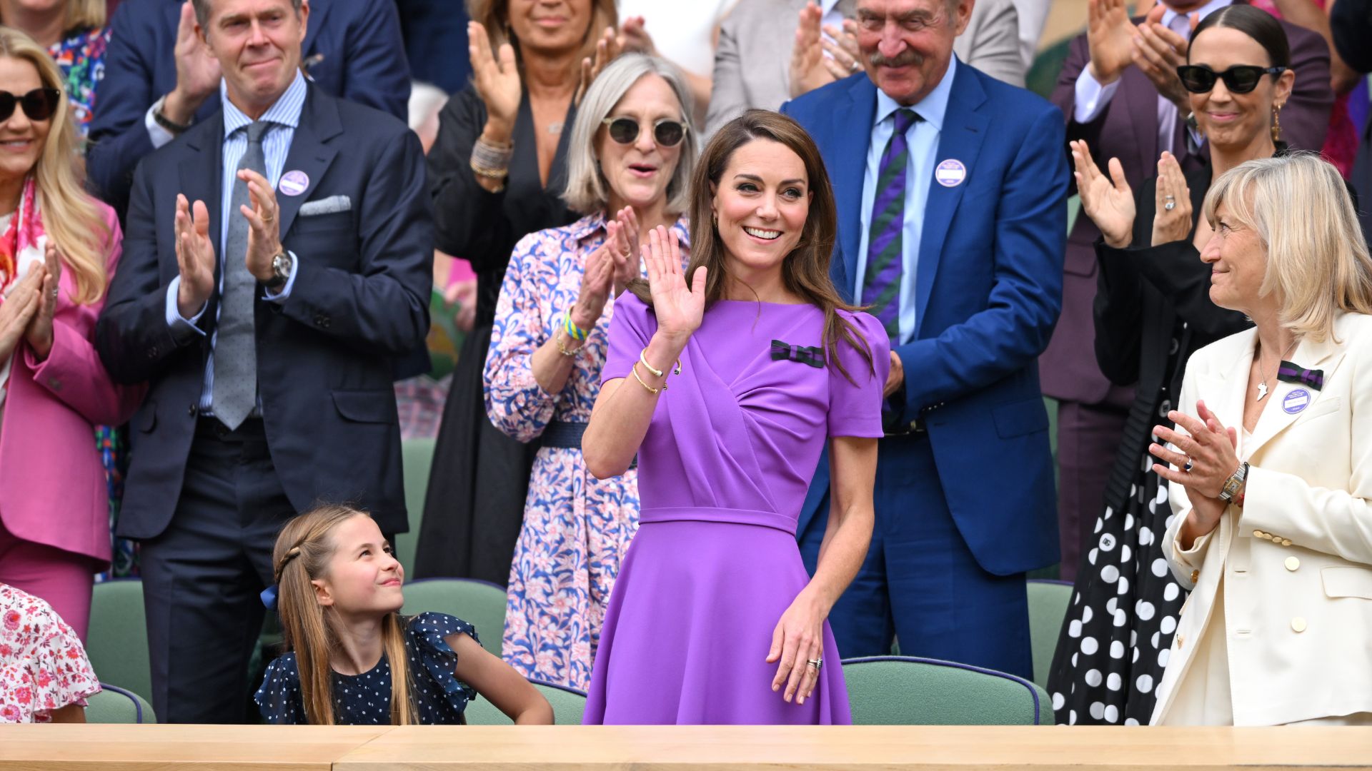 Kate Middleton and Princess Charlotte in the royal box at Wimbledon