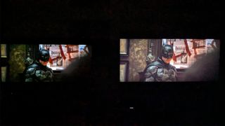 OLED and Mini-LED TVs in dark room