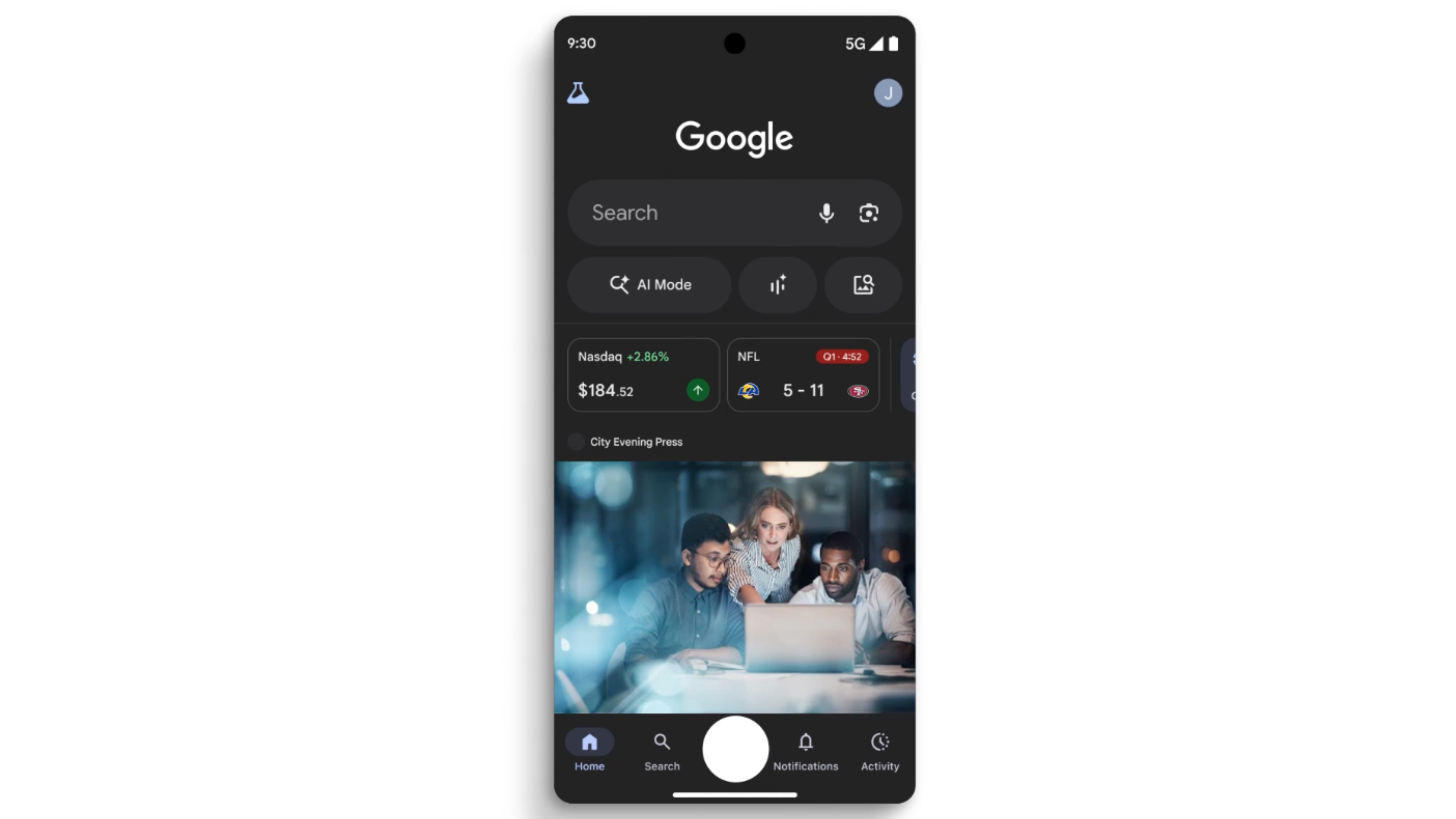 The Images tab in the Google app.