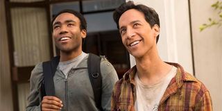 Troy and Abed standing outside in the show _Community._