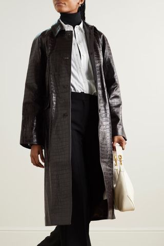 Toteme croc-effect leather coat