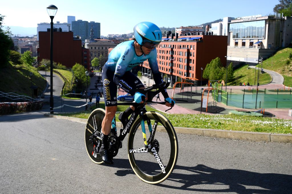 BILBAO SPAIN APRIL 05 Ion Izagirre Insausti of Spain and Team Astana Premier Tech during the 60th ItzuliaVuelta Ciclista Pais Vasco 2021 Stage 1 a 139km individual time trial from Bilbao to Bilbao itzulia ehitzulia ITT on April 05 2021 in Bilbao Spain Photo by David RamosGetty Images