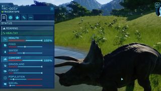 Monitoring your dinosaur's stats in Jurassic World Evolution