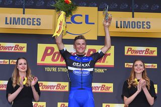 Marcel Kittel is all smiles on the podium after winning stage 4