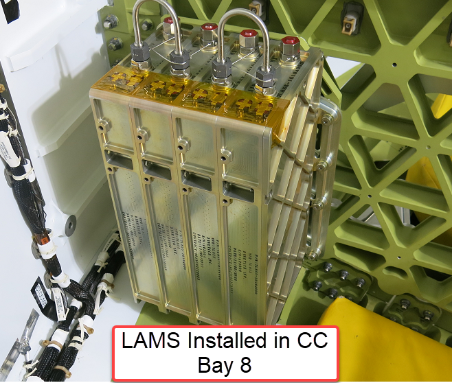 An image of the LAMS device, installed on Artemis 3's Orion capsule.
