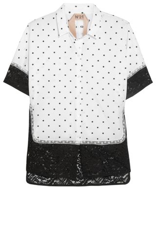 No21 Polka Dot Cotton And Lace Shirt, £295