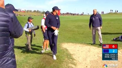 Brooks Koepka during a ruling at the Ryder Cup