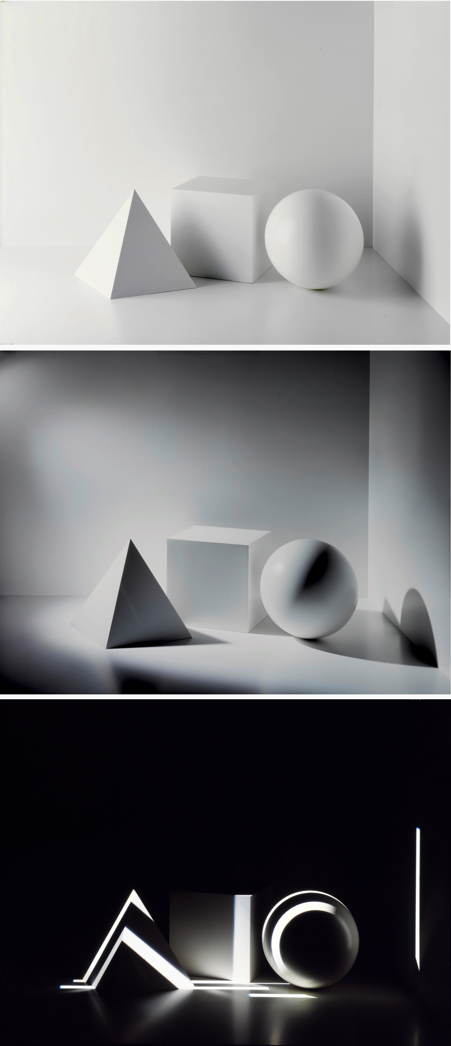 A series of light-shaped still lives for Erco