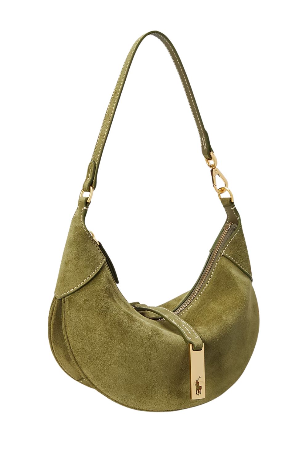 green suede shoulder bag