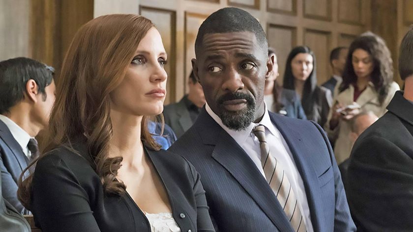 (L-R) Jessica Chastain as Molly Bloom and Idris Elba as Charlie Jaffey in &quot;Molly&#039;s Game&quot;