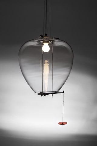 A pendant glass lamp by Umberto Riva for Galleria Giustini Stagetti