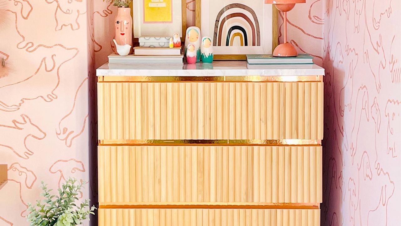 IKEA MALM cabinet hack in a girl&#039;s bedroom