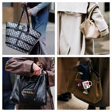Lonchamp Le Pliage Tote; Madewell The Transport Tote; Calpak Haven Laptop Tote Bag; Cuyana Classic Easy Tote 