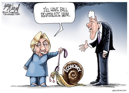 Political cartoon U.S. Hillary Clinton Economy 2016