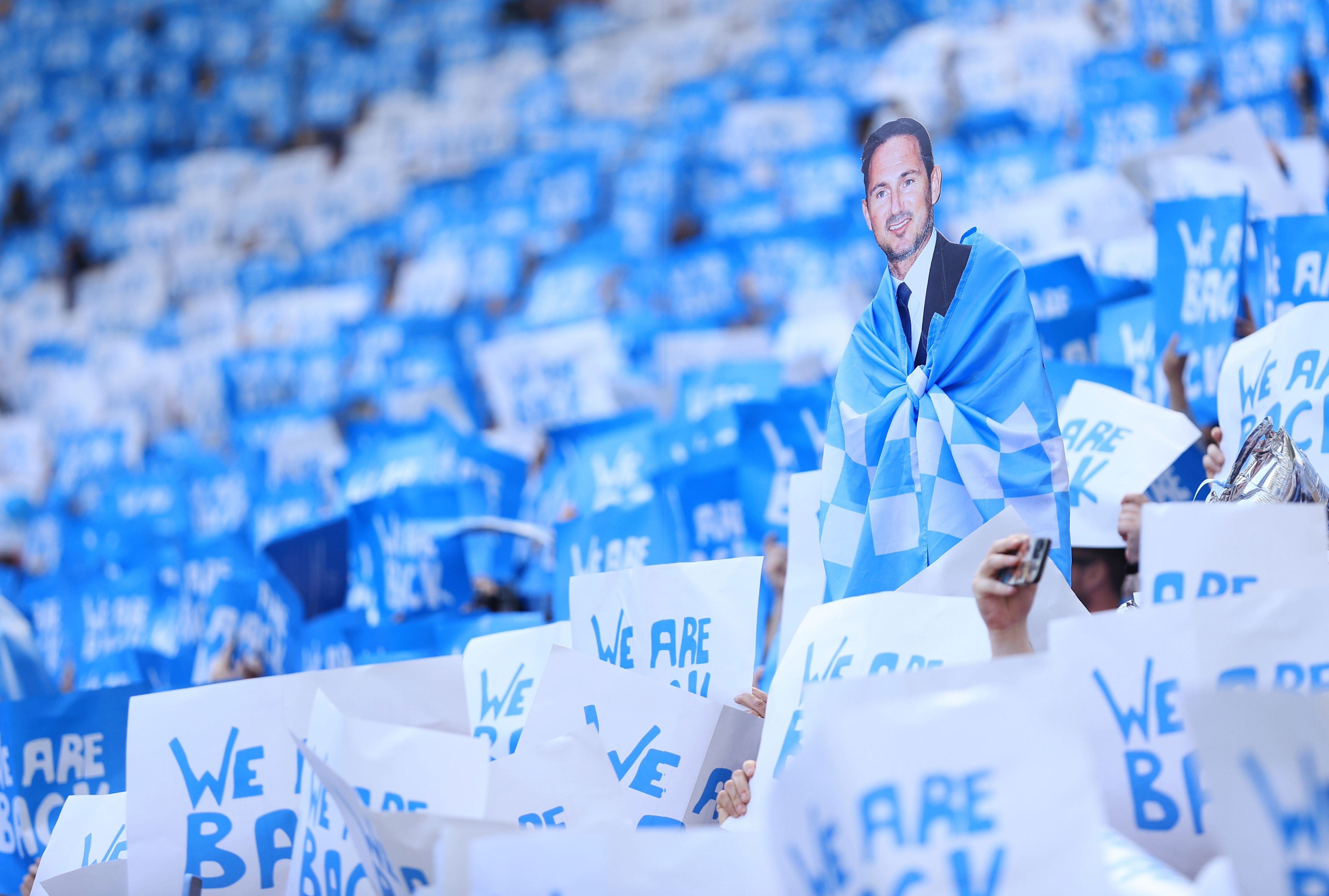 Sea of cards that read 'We Are Back'