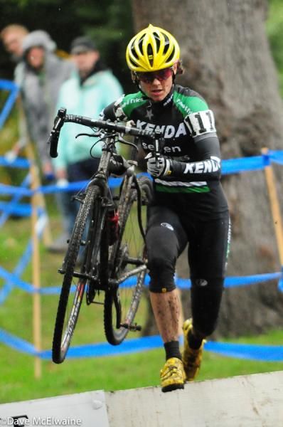 Mary McConneloug (Kenda-Seven-NoTubes) riding to a podium finish
