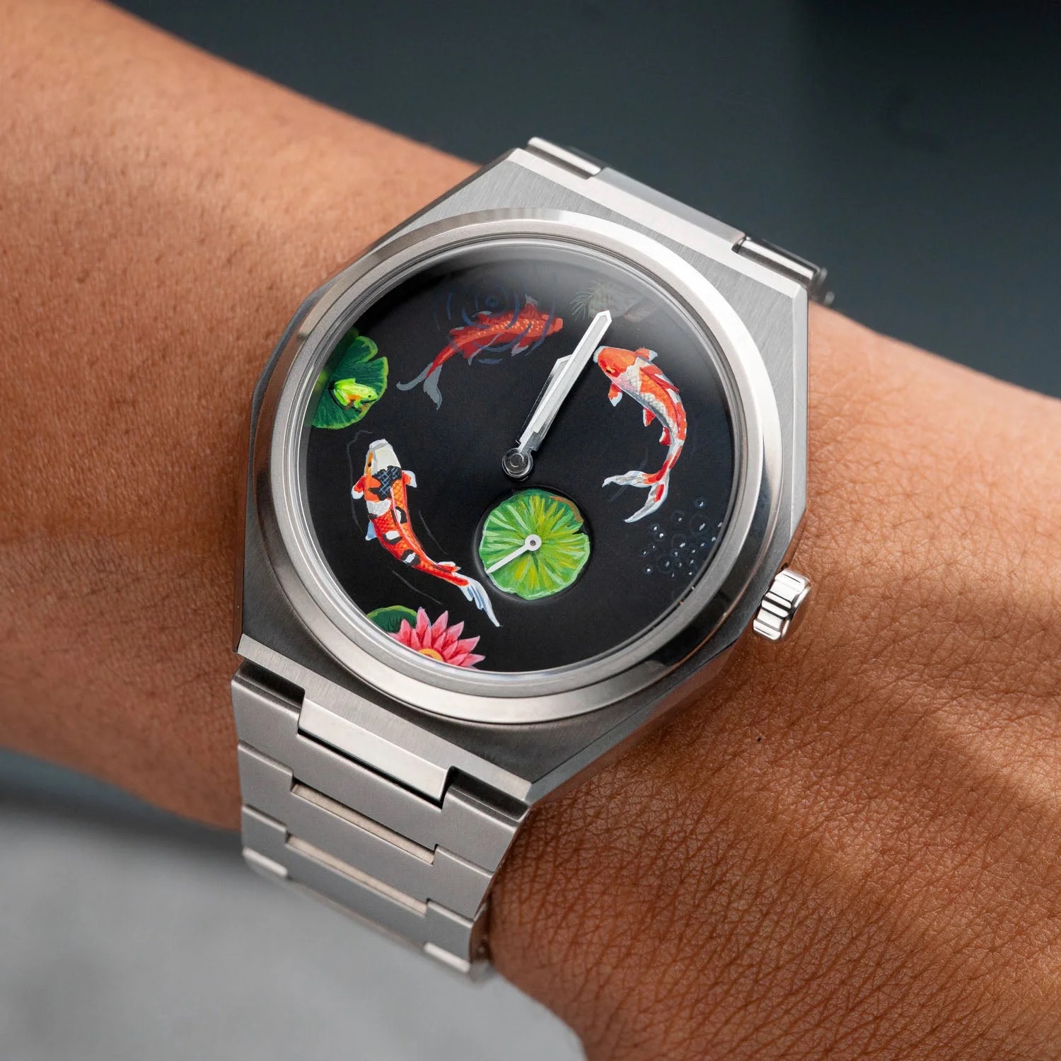 Citizen Zenshin Titanium Koi Fish watch from different angles