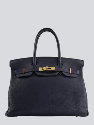 Hermès + Birkin 35cm Bag in White Clemence Leather With Palladium Hardware