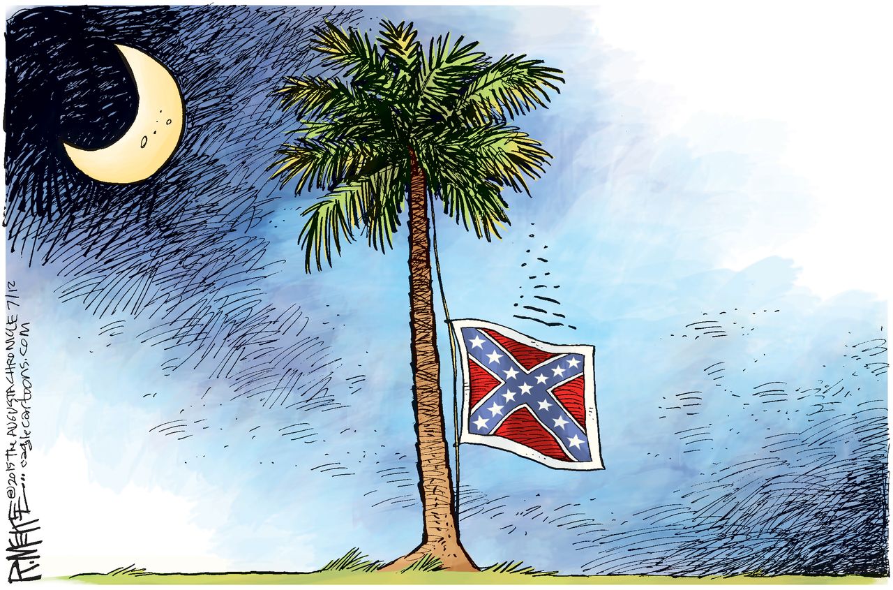 Editorial cartoon Confederate flag South Carolina