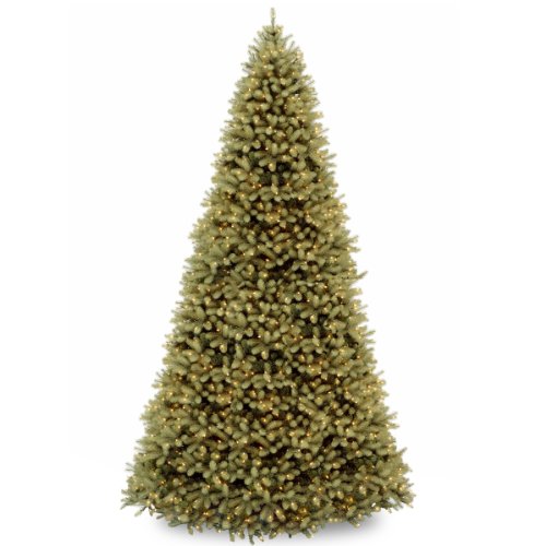 National Tree Company Pre-Lit &#039;feel Real&#039; Artificial Giant Full Downswept Christmas Tree, Green, Douglas Fir, White Lights, Includes Stand, 12 Feet