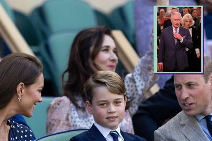 Prince George's Coronation role - Kate Middleton with Prince George and Prince William, with a drop in of King Charles and Camilla Queen Consort
