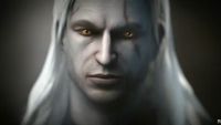 Closeup of Geralt from The Witcher 1