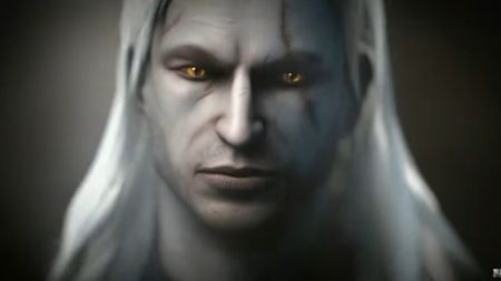 Closeup of Geralt from The Witcher 1