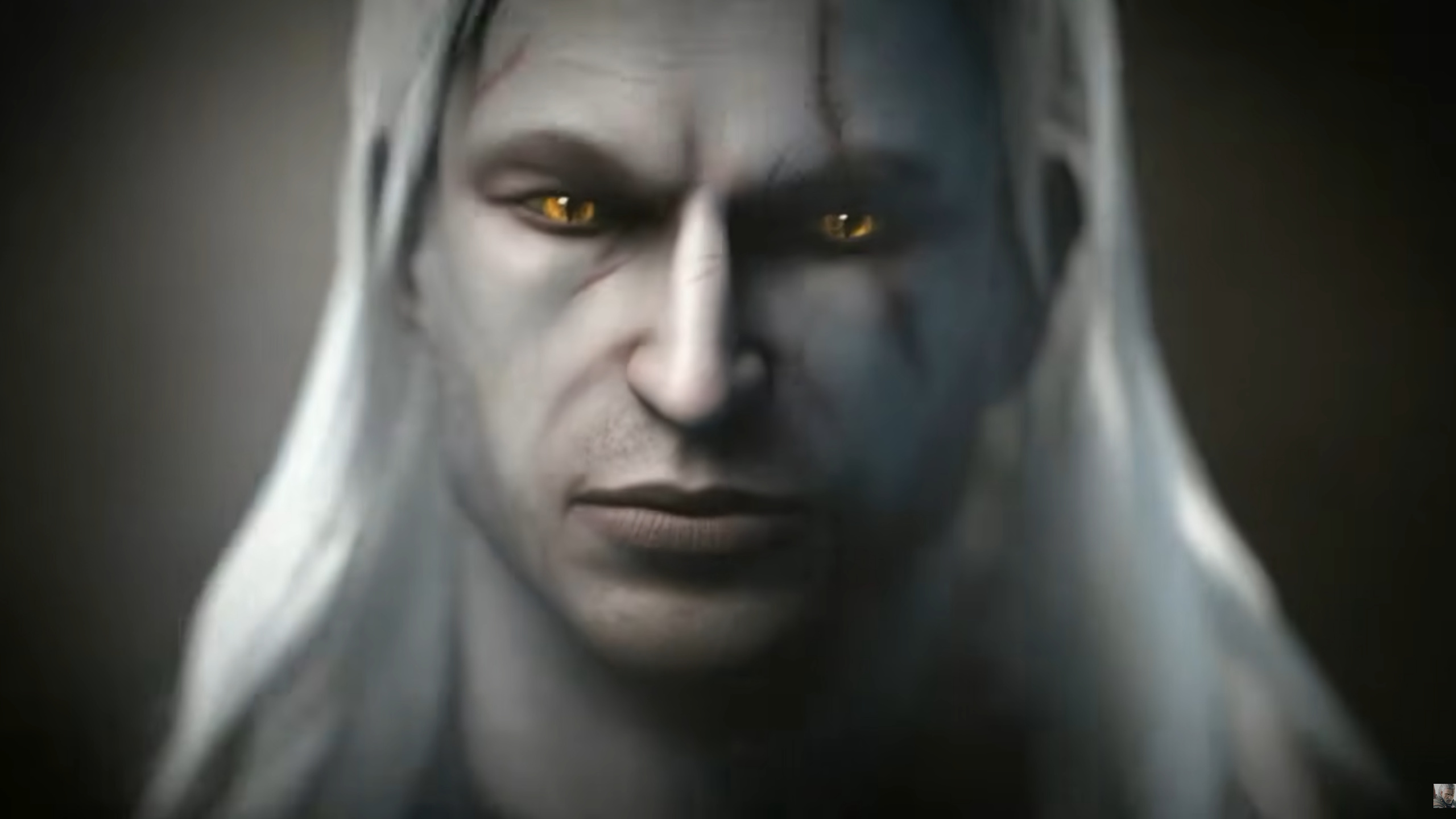 Closeup of Geralt from The Witcher 1