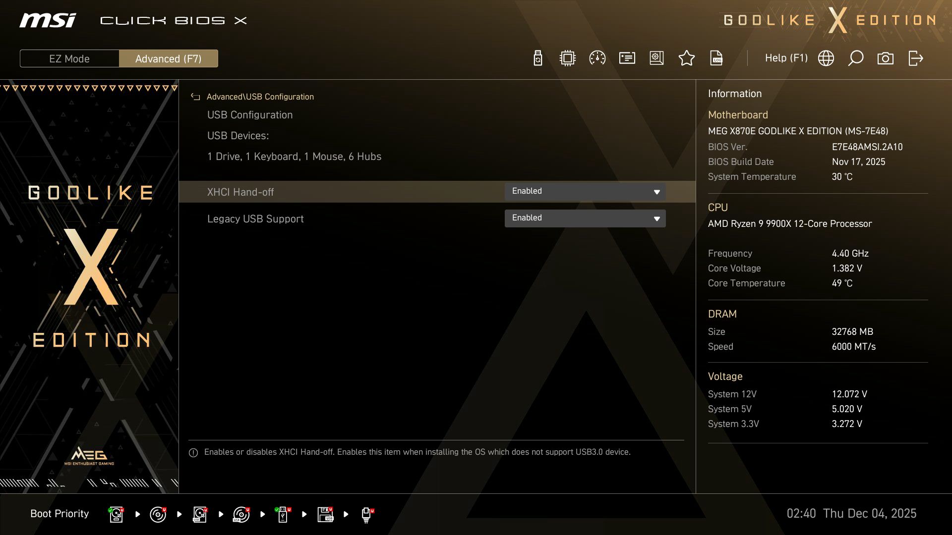 MSI X870E Godlike X - BIOS