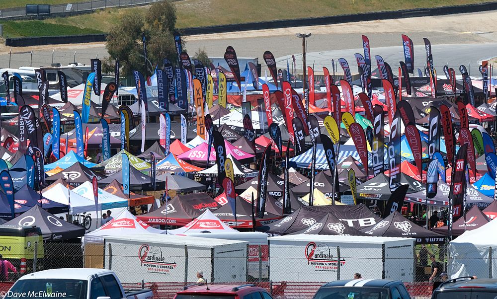The Sea Otter industry expo as viewed from the top of the cross-country course
