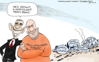 Obama cartoon U.S. Drug Offenders&nbsp;