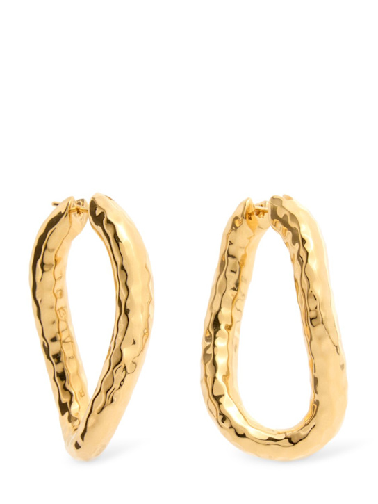 Big Hammered Hoop Earrings - Jil Sander - Women - Gold - Unique