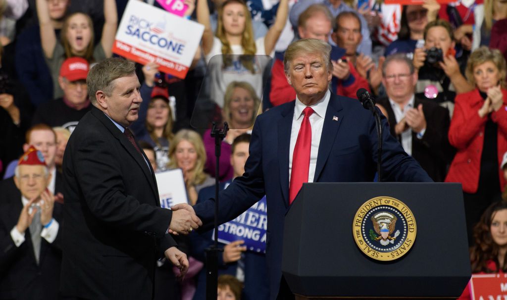 Trump campaigns for Rick Saccone